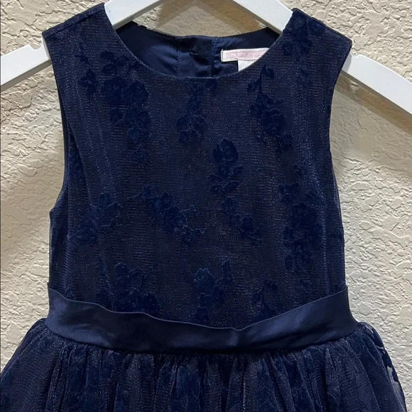 Vintage Janie and Jack Opulent Opera Floral Flocked Tulle Dress size 5 - Picture 2 of 11